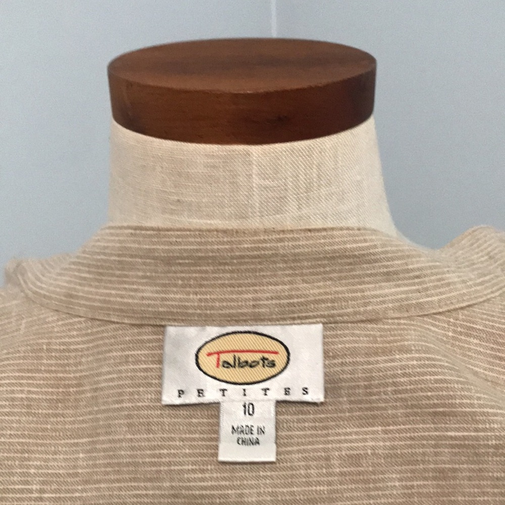 Talbots Petites cotton and linen blazer. - Picture 4 of 5